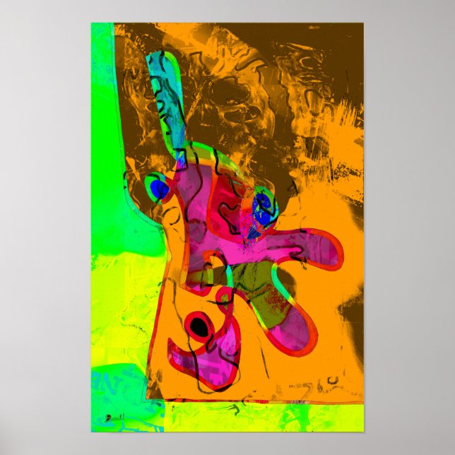 Selfie Orange Abstract 12 x 18 Poster (Front)