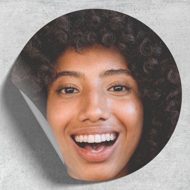 Selfie Photo Upload | Your Face Fun Party Classic Round Sticker (Creator Uploaded)