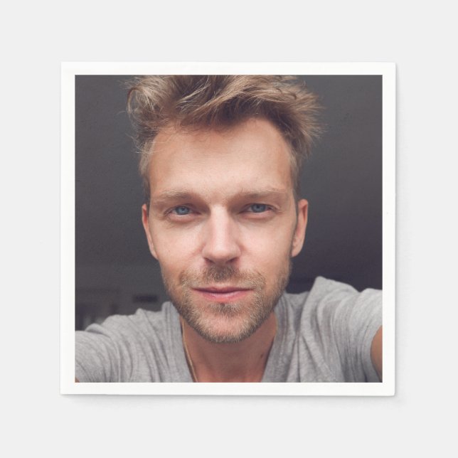 Selfie Photo Upload | Your Face Fun Party Napkins (Front)