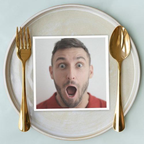 Selfie Photo Upload  Your Face Fun Party Napkins