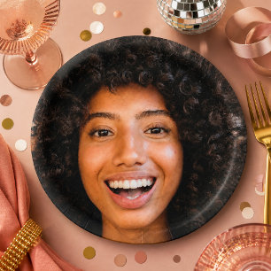 Selfie Photo Upload   Your Face Fun Party Paper Plates