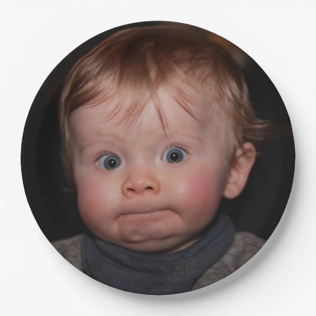 Selfie Photo Upload | Your Face Fun party  Paper Plates (Front)