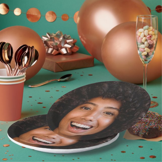 Selfie Photo Upload | Your Face Fun Party Paper Plates (Multi)