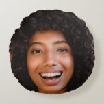 Selfie Photo Upload | Your Face Fun Party Round Pillow<br><div class="desc">A fun template to upload your photo for super fun party decor or birthday gift! Simply add your photo to make your own custom bespoke design for any party,  celebration or special occasion!</div>