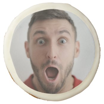 Selfie Photo Upload | Your Face Fun Party Sugar Cookie by GuavaDesign at Zazzle