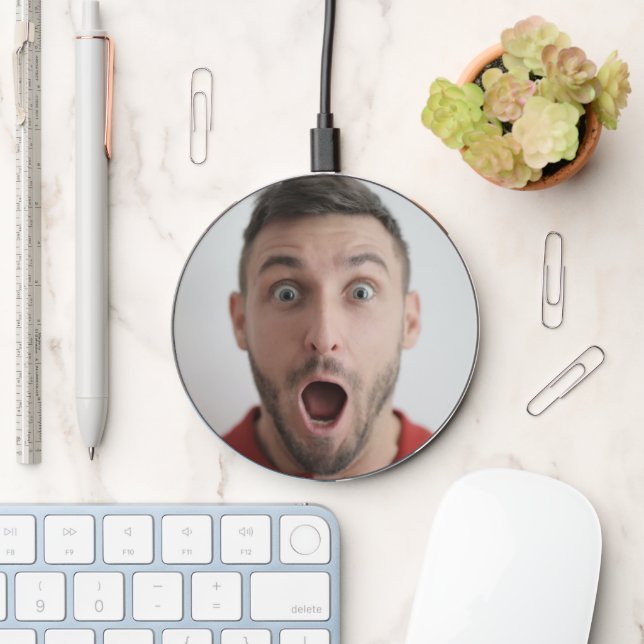 Selfie Photo Upload | Your Face Fun Wireless Charger (Desk)