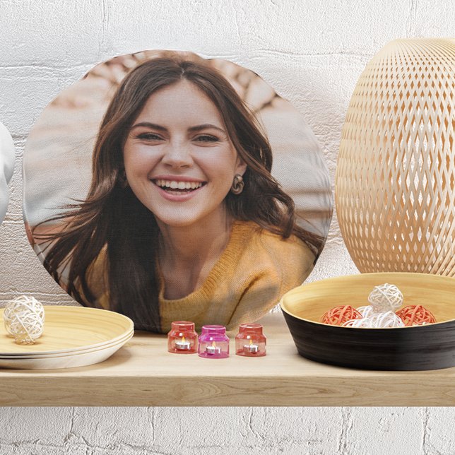 Selfie Photo Your Face Upload Fun Party Round Pillow (Creator Uploaded)