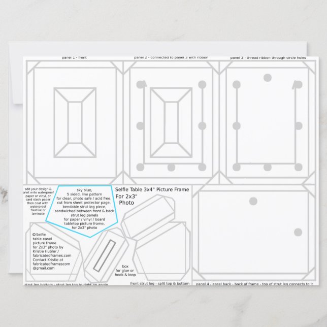 Selfie Picture Frame For 2x3 Photo Printable or (Front)
