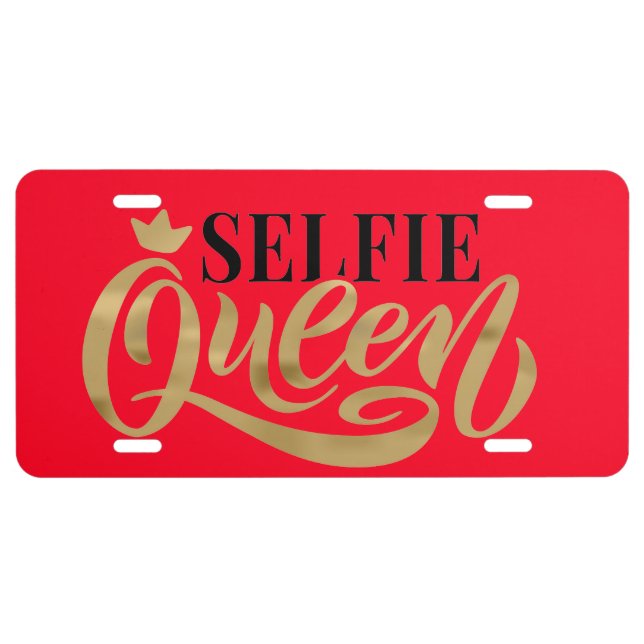 Selfie Queen License Plate (Front)