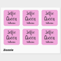 Monogram White on Light Pink Square Sticker, Zazzle in 2023