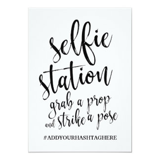 Wedding Selfie Sign Gifts On Zazzle Selfie Station Black And White Affordable Sign Card