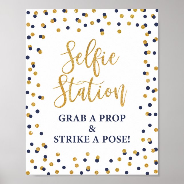 Selfie Station Grab a Prop & Strike a Pose Sign (Front)