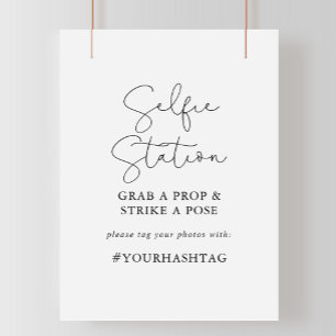 Selfie Station Simple Elegant Calligraphy Sign