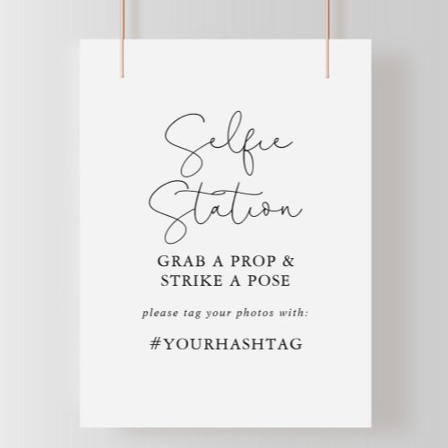 Selfie Station Simple Elegant Calligraphy Sign