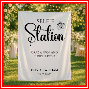 Selfie Station Wedding Sign Modern Backdrop