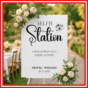 Selfie Station Wedding Sign Modern Elegant Simple 