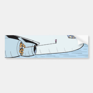 Selfie Stick Cartoon Aviation Bumper Sticker