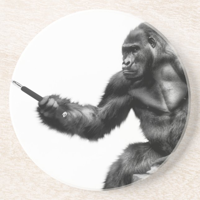 selfie stick sandstone coaster (Front)