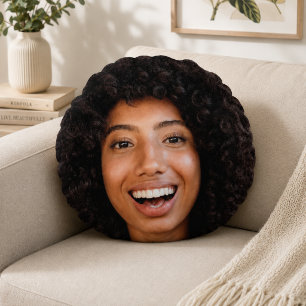 Selfie Throw Pillow   Custom Face Photo Gag Gift
