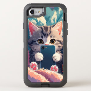 Selfie Time – Cute Kittens with Phones OtterBox Defender iPhone SE/8/7 Case