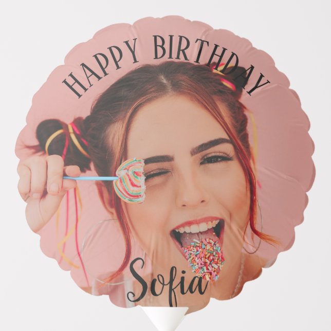 selfie upload your face fun party birthday Balloon (Front)