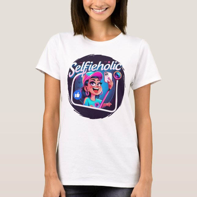Selfieholic – Fun & Trendy Selfie Lover Design T-Shirt (Front)