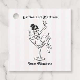 Selfies and Martinis Team Bride Bachelorette Favor Tags