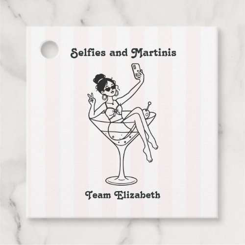 Selfies and Martinis Team Bride Bachelorette Favor Tags