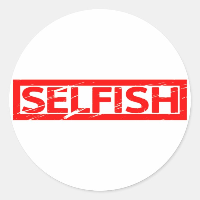 Selfish Stamp Classic Round Sticker (Front)