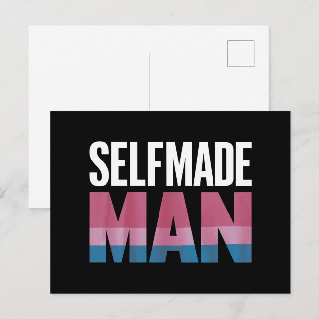 Selfmade Man Transgender Trans Pride Flag Transsex Postcard (Front/Back)
