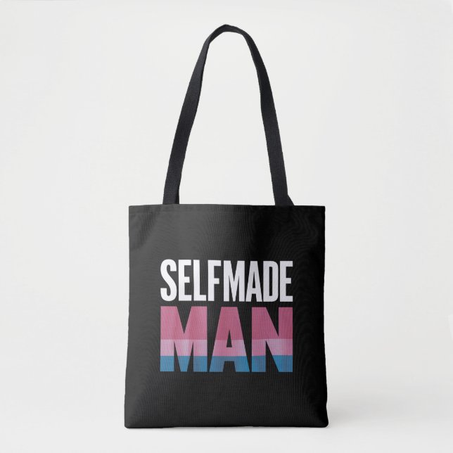 Selfmade Man Transgender Trans Pride Flag Transsex Tote Bag (Front)