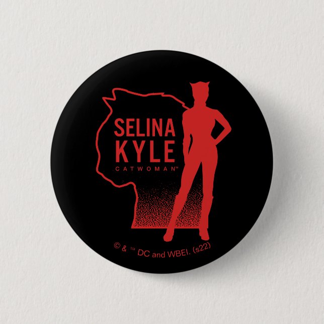 Selina Kyle Catwoman Outline Logo Button (Front)