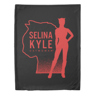 Selina Kyle Catwoman Outline Logo Duvet Cover