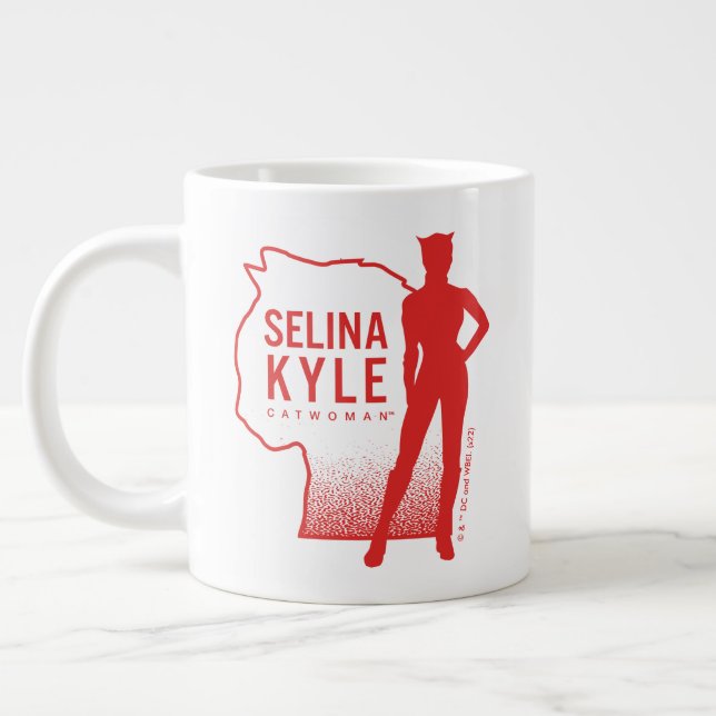 Selina Kyle Catwoman Outline Logo Giant Coffee Mug (Left)