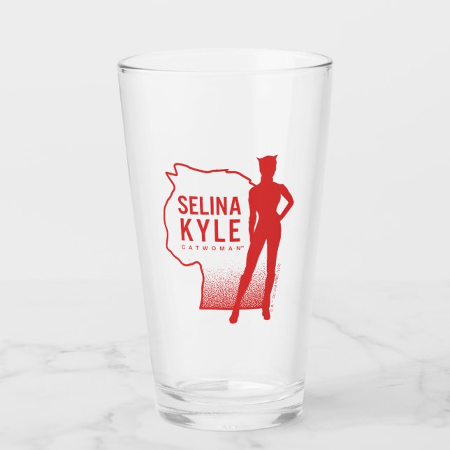 Selina Kyle Catwoman Outline Logo Glass (Front)