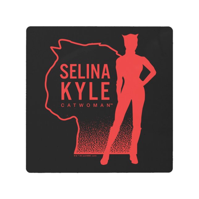 Selina Kyle Catwoman Outline Logo Metal Print (Front)