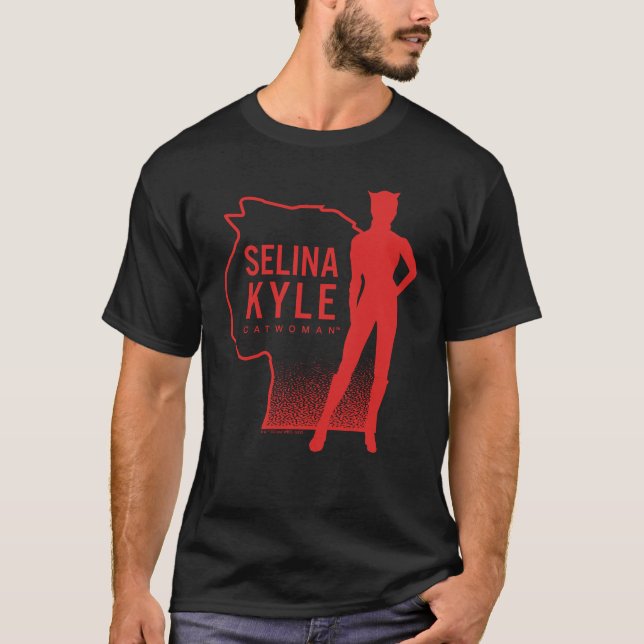 Selina Kyle Catwoman Outline Logo T-Shirt (Front)