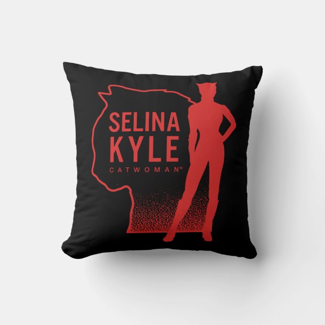 Selina Kyle Catwoman Outline Logo Throw Pillow (Front)