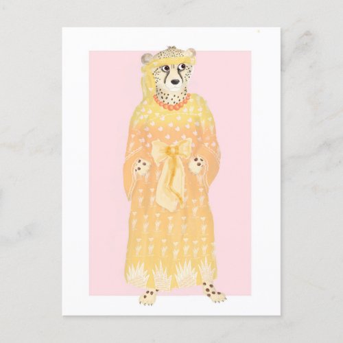 Seline elegant cheetah postcard