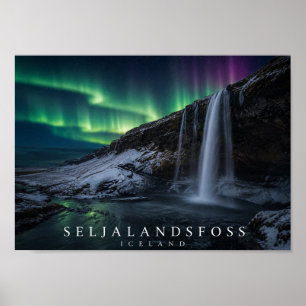 Seljalandsfoss Waterfall Iceland A4 Poster