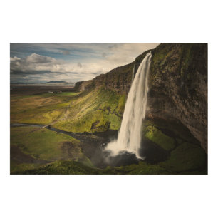 Seljalandsfoss Waterfall Iceland Wood Wall Art