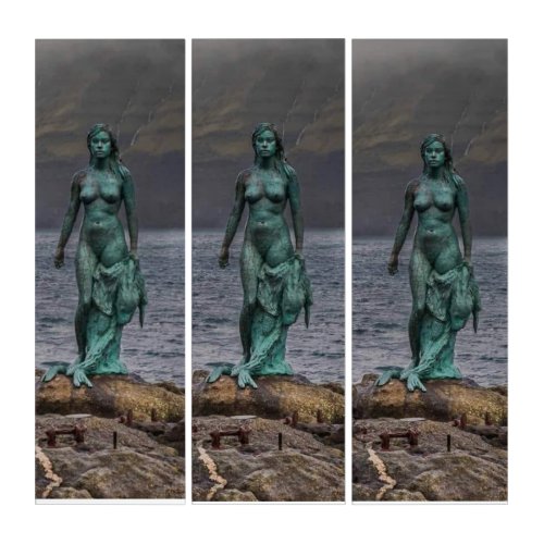 Selkie sealwoman statue triptych