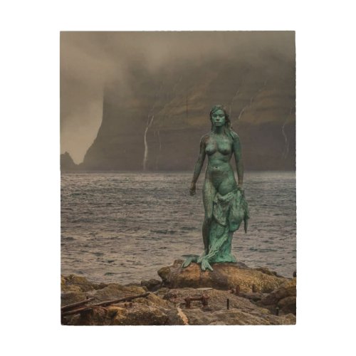 Selkie sealwoman statue wood wall art