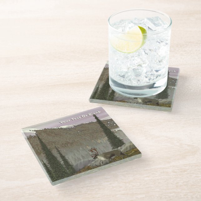 Selkirk Caribou Glass Coaster (Angled)