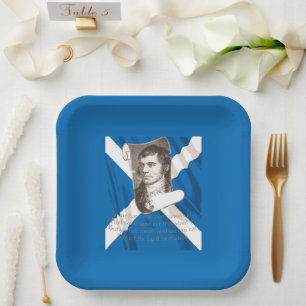 Selkirk Grace Burns Night And Scottish Saltire Paper Plates