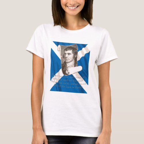 Selkirk Grace Burns Night And Scottish Saltire T_Shirt