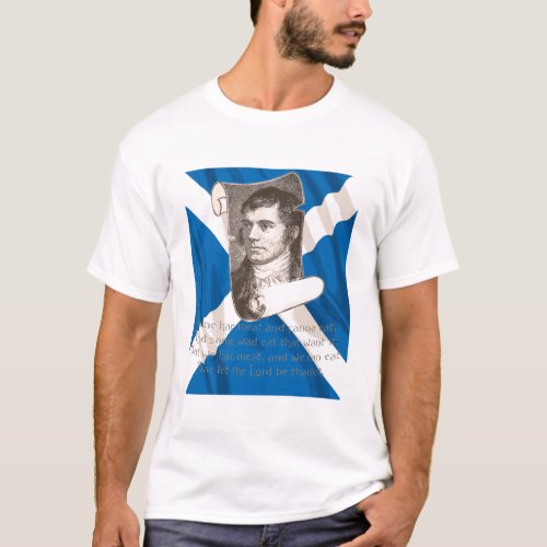 Selkirk Grace Burns Night And Scottish Saltire T_Shirt