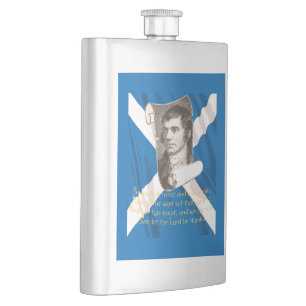 Selkirk Grace Burns Night Quote And Saltire Flask