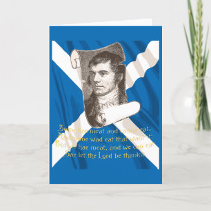 Selkirk Grace Burns Night Quote And Saltire Holiday Card