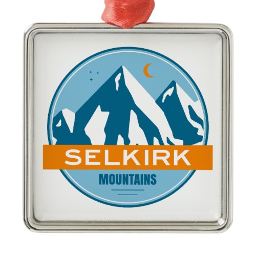 Selkirk Mountains British Columbia Stars Moon Metal Ornament